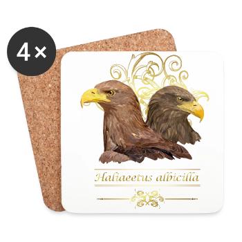 Aigle européen - Dessous de verre (lot de 4) - blanc - Devant