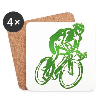 Radfahrer Radfahren BMX Fahrrad Sport Mountainbiken Hobby - Untersetzer (4er-Set) - Weiß - Vorne