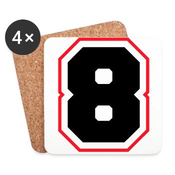 8 nombre symbole - Dessous de verre (lot de 4) - blanc - Devant