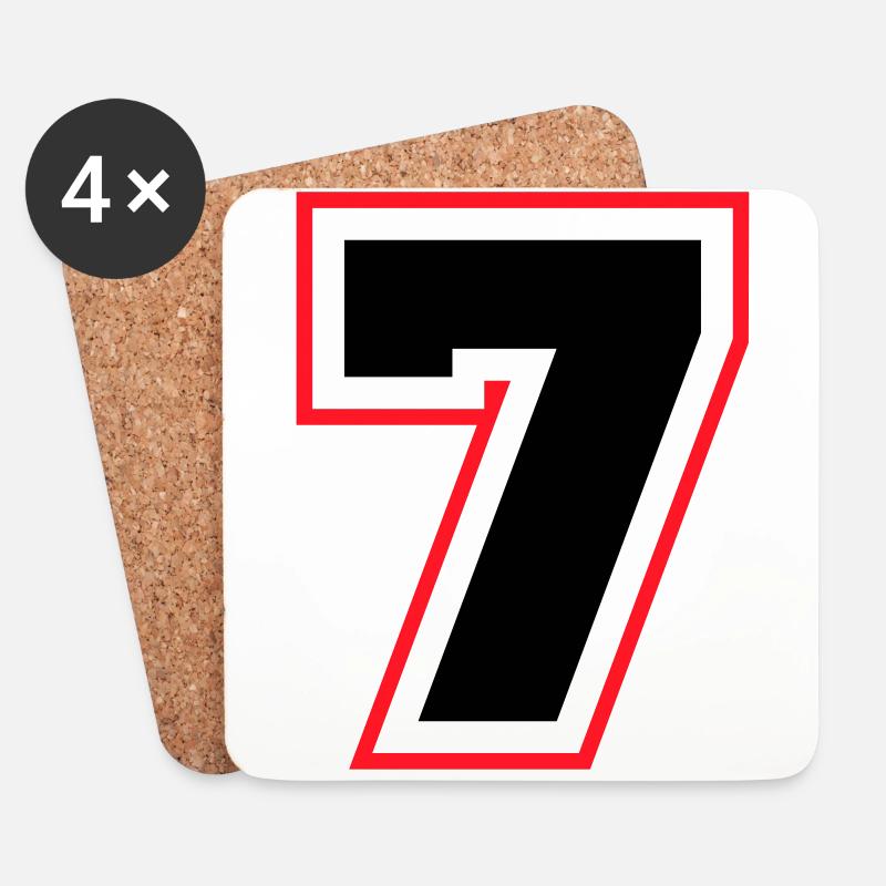 7 Zahl symbol - Untersetzer (4er-Set) - Weiß