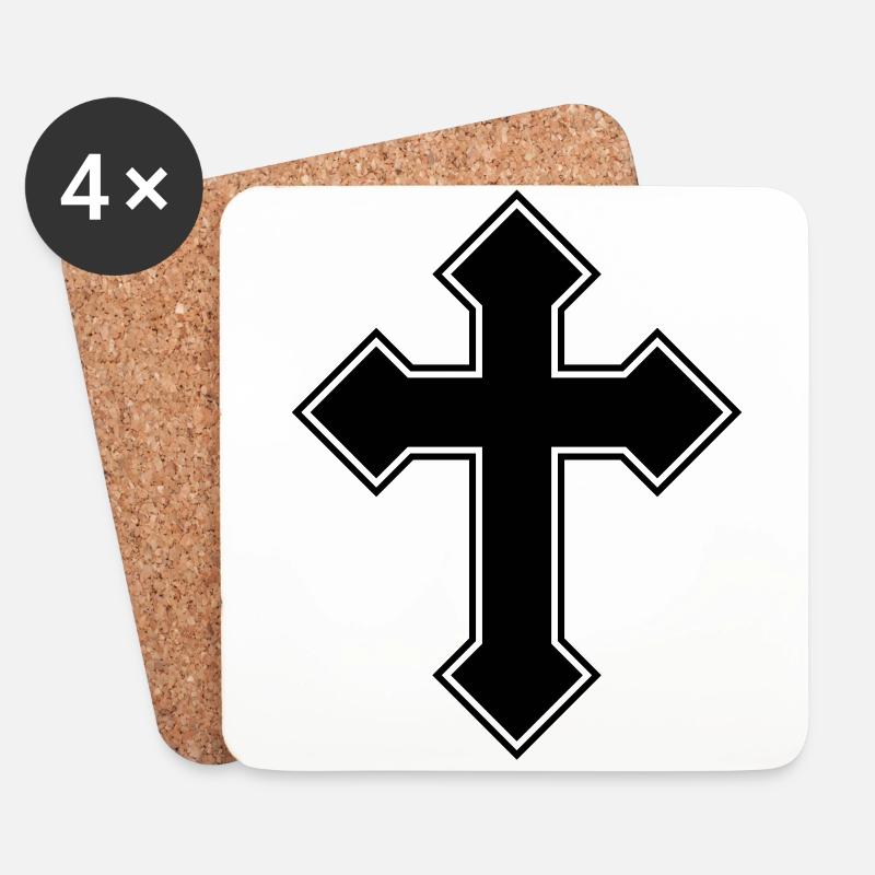 Kreuz symbol - Untersetzer (4er-Set) - Weiß