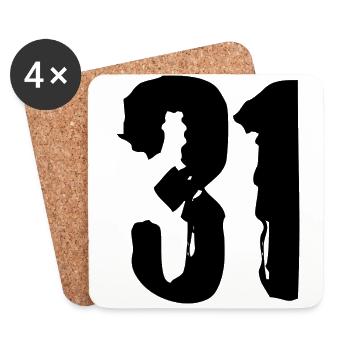 31 number jersey - Coasters (set of 4) - white - Front