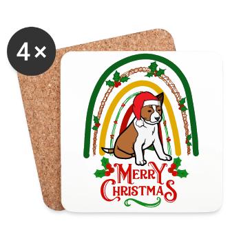 Süßer Basenji Weihnachten Hund - Untersetzer (4er-Set) - Weiß - Vorne