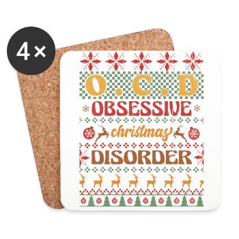 Weihnachten Santa Claus Merry Christmas - Coasters (set of 4) - white - Front