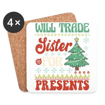 Weihnachten Santa Claus Merry Christmas - Coasters (set of 4) - white - Front