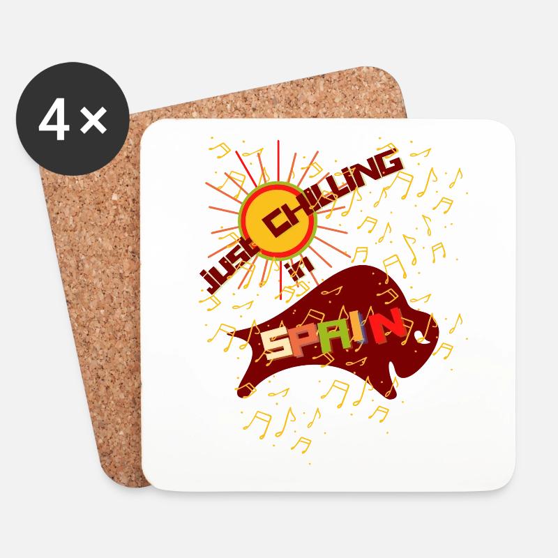 just chilling in Spain - Untersetzer (4er-Set) - Weiß
