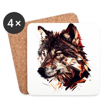 Art du loup - Dessous de verre (lot de 4) - blanc - Devant