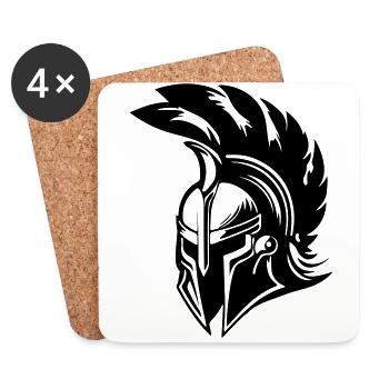 Spartaner Helm Gladiator Symbol - Untersetzer (4er-Set) - Weiß - Vorne