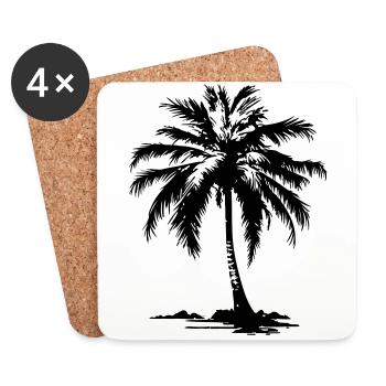 Symbole de Palm Island - Dessous de verre (lot de 4) - blanc - Devant