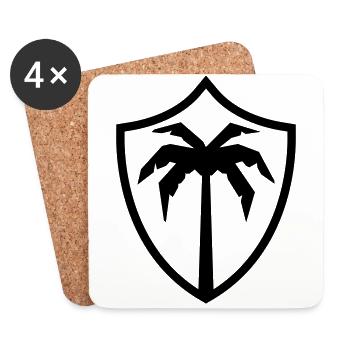 Armoiries du symbole de Palm Island - Dessous de verre (lot de 4) - blanc - Devant