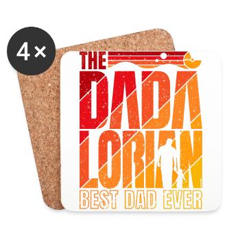 The Dadalorian - Orange - Meilleur papa ! - Dessous de verre (lot de 4) - blanc - Devant