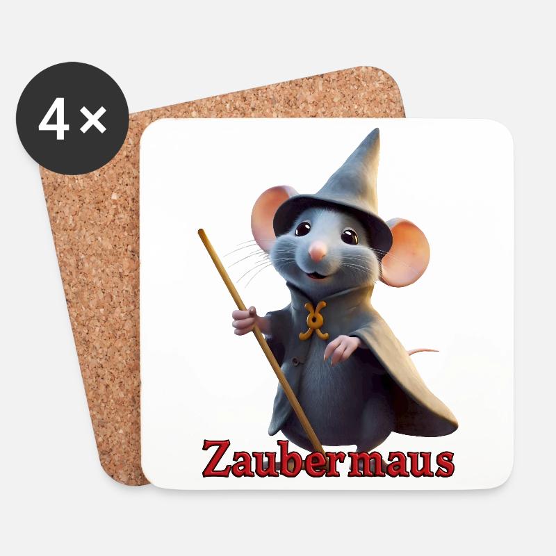 Zaubermaus - Untersetzer (4er-Set) - Weiß