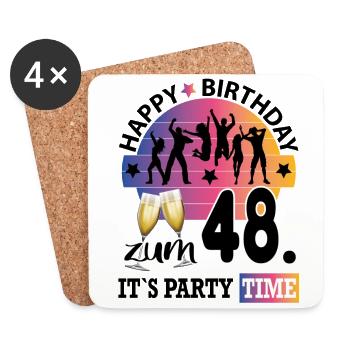 Geburtstag 48 Party People Fete Dancing Tanzen - Untersetzer (4er-Set) - Weiß - Vorne