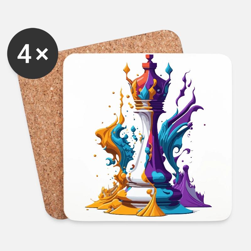 Chess piece - Coasters (set of 4) - white