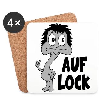 Sprüche Lustige Comic Auf Lock - Untersetzer (4er-Set) - Weiß - Vorne