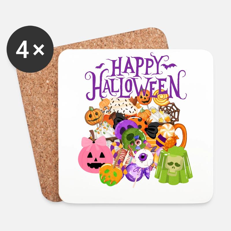 Sweet Halloween - Untersetzer (4er-Set) - Weiß