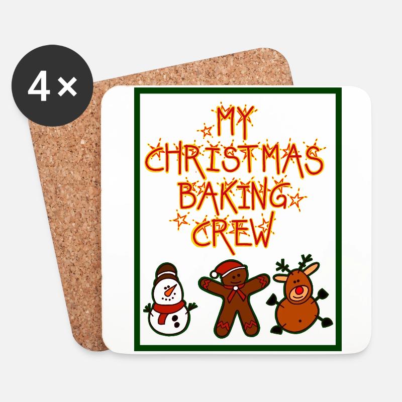 My christmax baking crew - Untersetzer (4er-Set) - Weiß