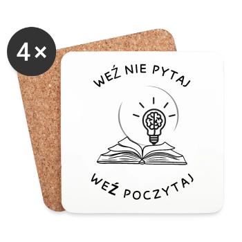 Take, don't ask, read. - Coasters (set of 4) - white - Front
