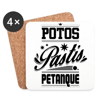 POTOS PASTIS PETANQUE - Dessous de verre (lot de 4) - blanc - Devant