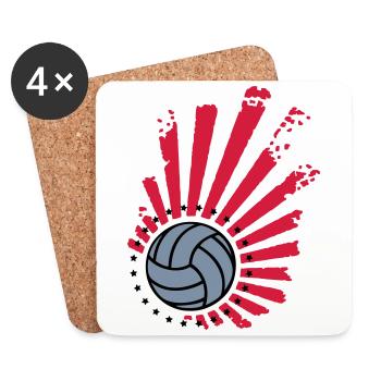 Conception de volleyball (Stars) - Dessous de verre (lot de 4) - blanc - Devant