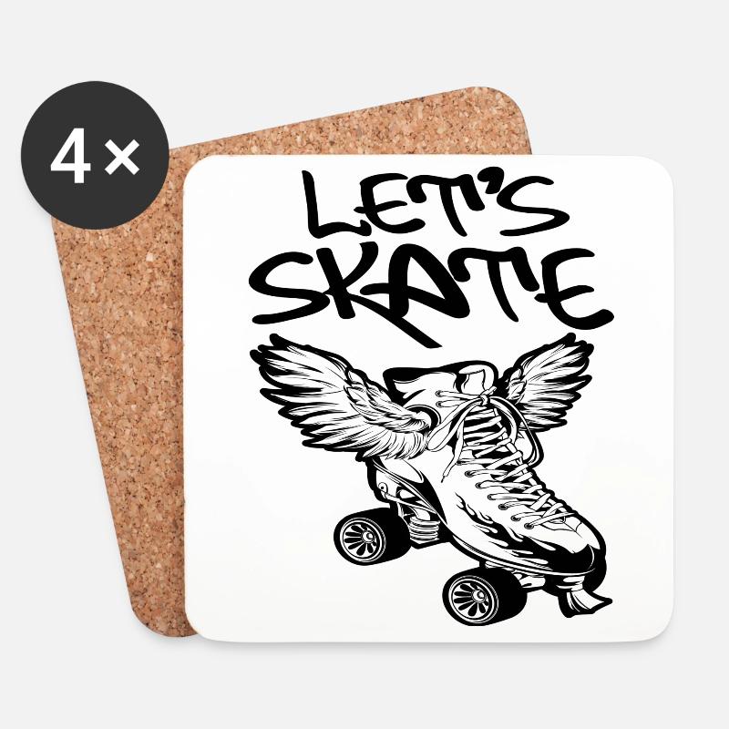 letsskate3 - Untersetzer (4er-Set) - Weiß