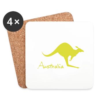 australia kangaroo - Australia kangaroo - Coasters (set of 4) - white - Front