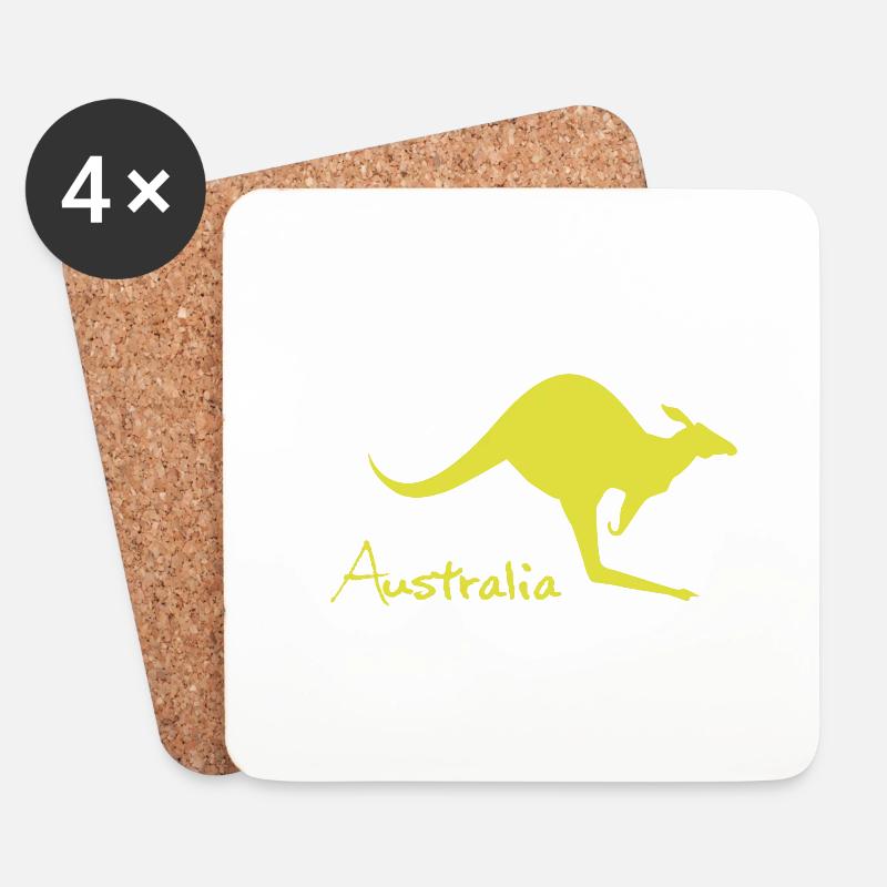 australia kangaroo - Australia kangaroo - Coasters (set of 4) - white
