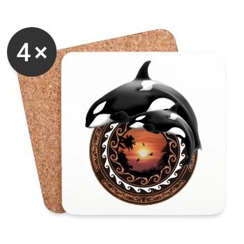 Orca Killerwal - Untersetzer (4er-Set) - Weiß - Vorne
