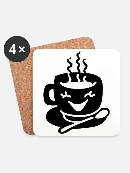 Kaffeetasse Liebe - Untersetzer (4er-Set) - Weiß