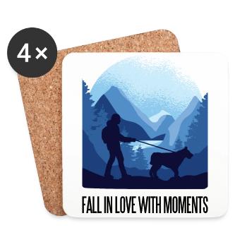 Hiking mountaineering rock climbing sport dog - Coasters (set of 4) - white - Front
