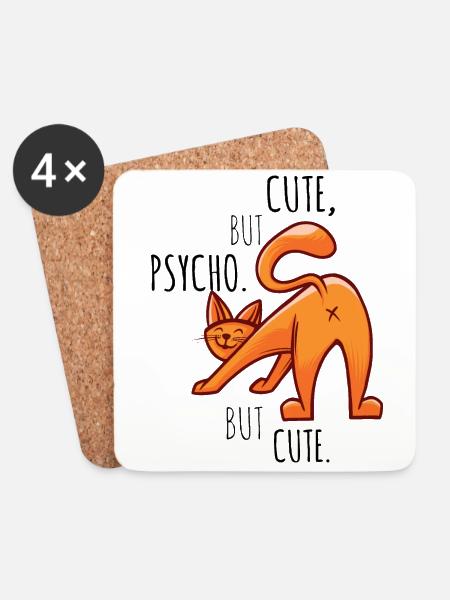 Cat Gift Funny Saying - Coasters (set of 4) - white