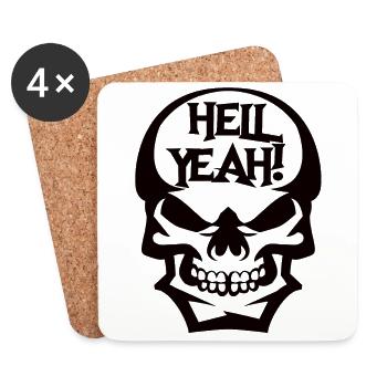HELL YEAH! - Coasters (set of 4) - white - Front