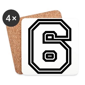 6 Zahl symbol - Untersetzer (4er-Set) - Weiß - Vorne