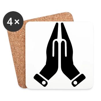 Hände symbol - Untersetzer (4er-Set) - Weiß - Vorne