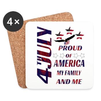 July 4th. Independence Day. Only here. - Coasters (set of 4) - white - Front
