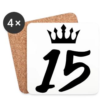 15 Couronne numérique - Dessous de verre (lot de 4) - blanc - Devant