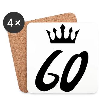 60 Number crown - Coasters (set of 4) - white - Front