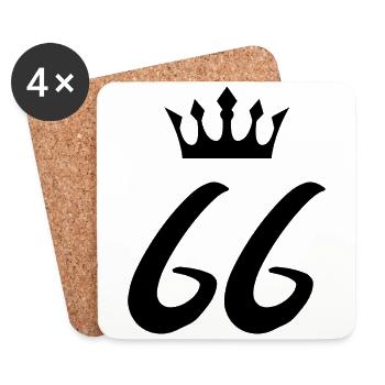 66 Number crown - Coasters (set of 4) - white - Front