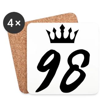 98 Number crown - Coasters (set of 4) - white - Front