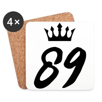89 Number crown - Coasters (set of 4) - white - Front