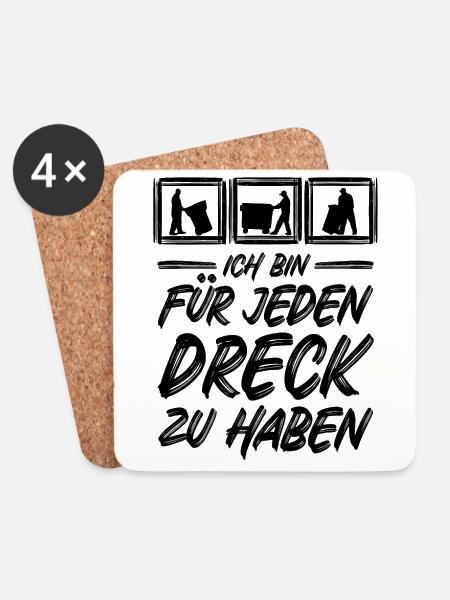 Müllabfuhr / Für jeden Dreck zu haben / Müllmann - Untersetzer (4er-Set) - Weiß