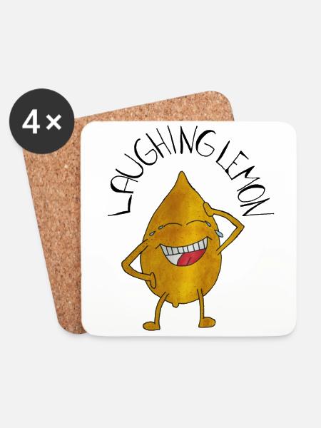 LaughingLemon - Coasters (set of 4) - white