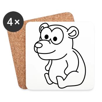 Bear Comic - Coasters (set of 4) - white - Front