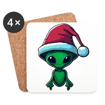 Christmas items, Christmas outfit - Coasters (set of 4) - white - Front