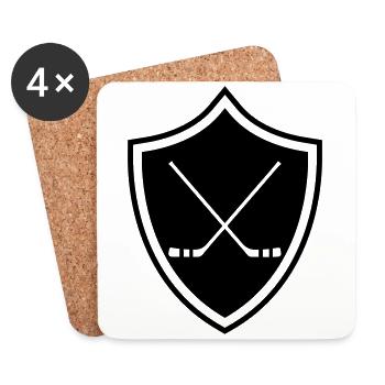 Bâtons de hockey sur glace - Dessous de verre (lot de 4) - blanc - Devant