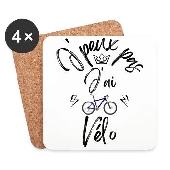 J'Peux Pas J'Ai Vélo - Dessous de verre (lot de 4) - blanc - Devant