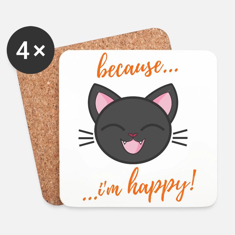 Because i am happy - Untersetzer (4er-Set) - Weiß