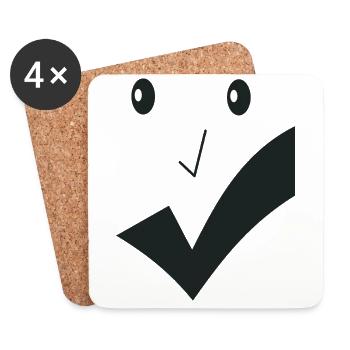 Fine smile - Fine face F03. - Coasters (set of 4) - white - Front
