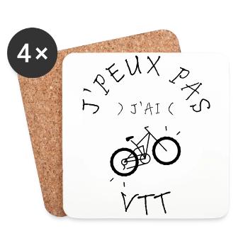 J'Peux Pas J'Ai VTT - Dessous de verre (lot de 4) - blanc - Devant