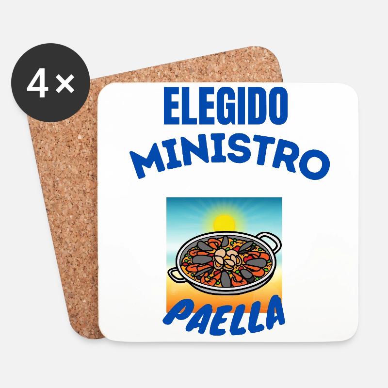 GEWÄHLTER MINISTER PAELLA - Untersetzer (4er-Set) - Weiß